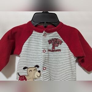 Small Wonders | Infant Girls Newborn "Baby's 1 st Valentines" Footed Sleeper